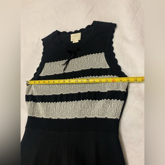 Kate Spade New York Jacquard Sleeveless Sweater Dress Black Beige Size L - Picture 6 of 8
